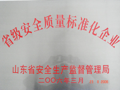 河南山推荣获省级安全质量标准化企业